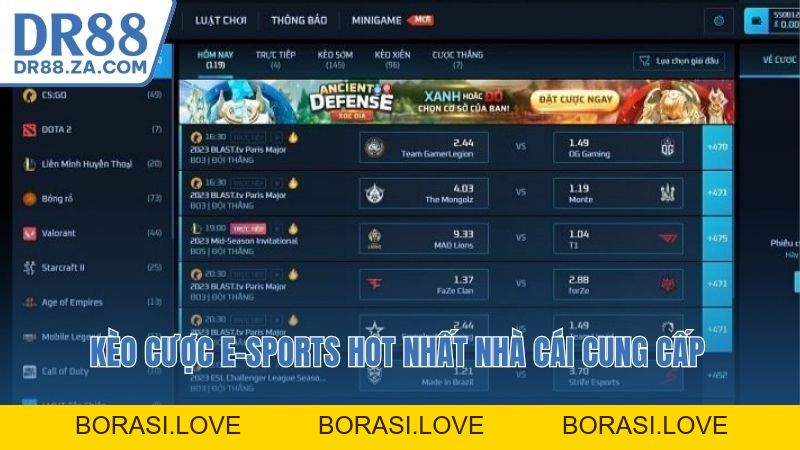 E-Sports DR88 – Hướng Dẫn Chi Tiết Cược Và Thể Thao Điện Tử