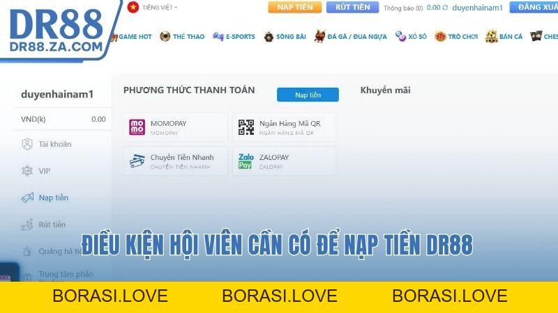 Nạp Tiền DR88 – Hướng Dẫn Chi Tiết Và An Toàn Cho Hội Viên
