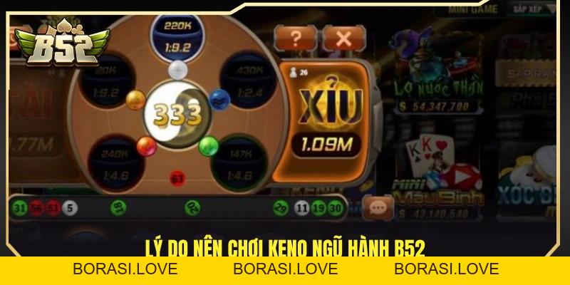 Keno Ngũ Hành B52 – Chọn Mệnh Chuẩn Ăn Thưởng Liền Tay